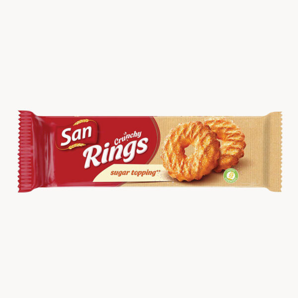 Keks San Crunchy Rings sugar topping